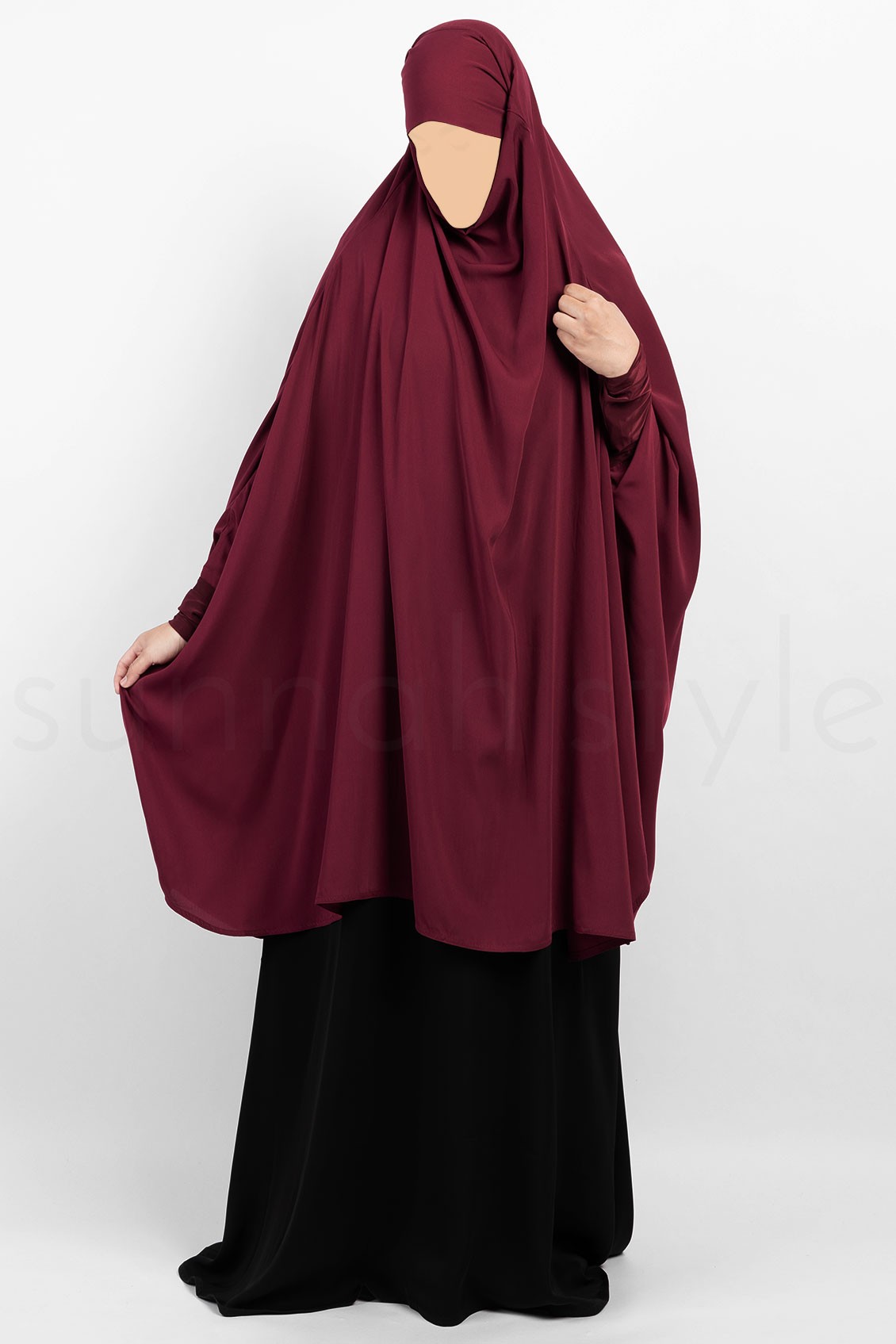 Sunnah Style Plain Jilbab Top Knee Length Raspberry